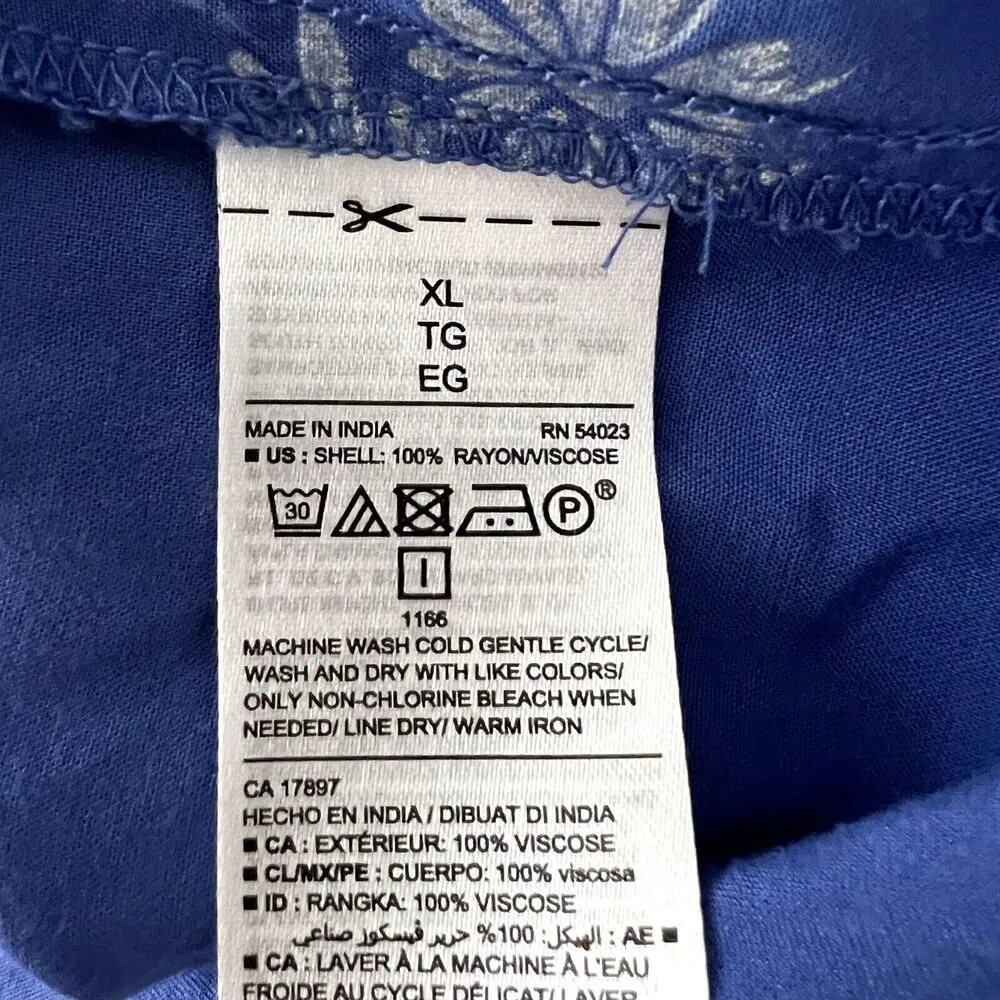 Old Navy Blue Floral Patterned Short Sleeve Dress - Image 9