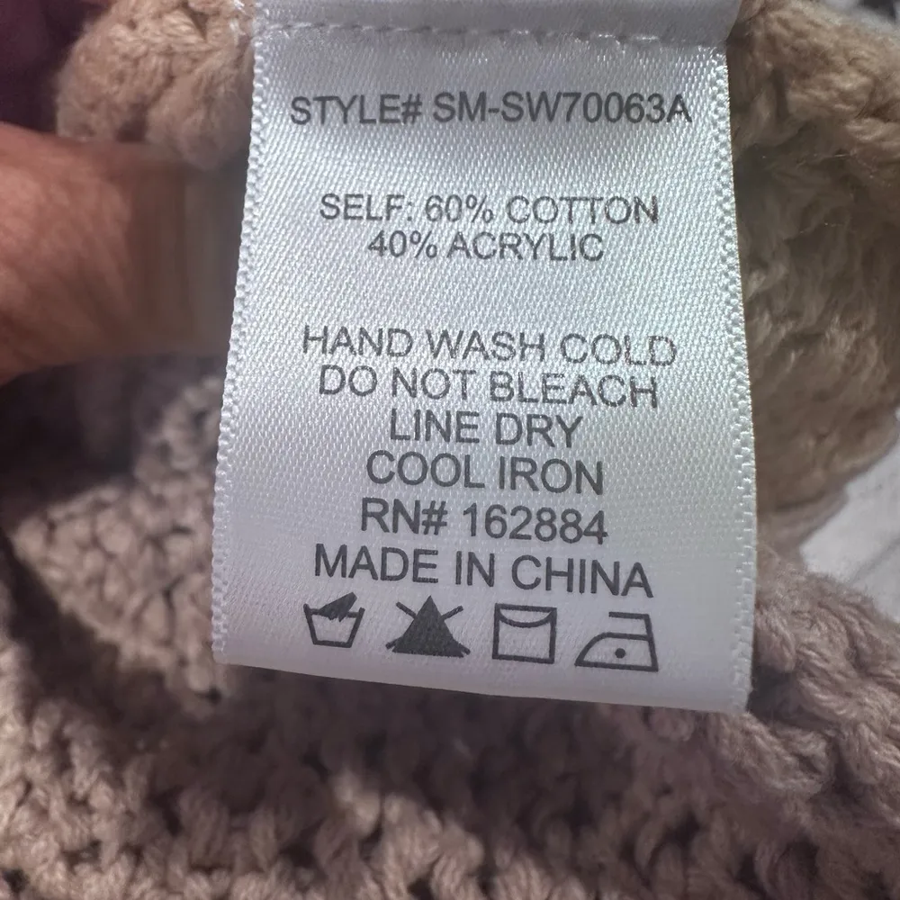 NEW ISALIS ELVIA CROCHET/SWEATER IN SAND TAN SMALL Women's - Image 9