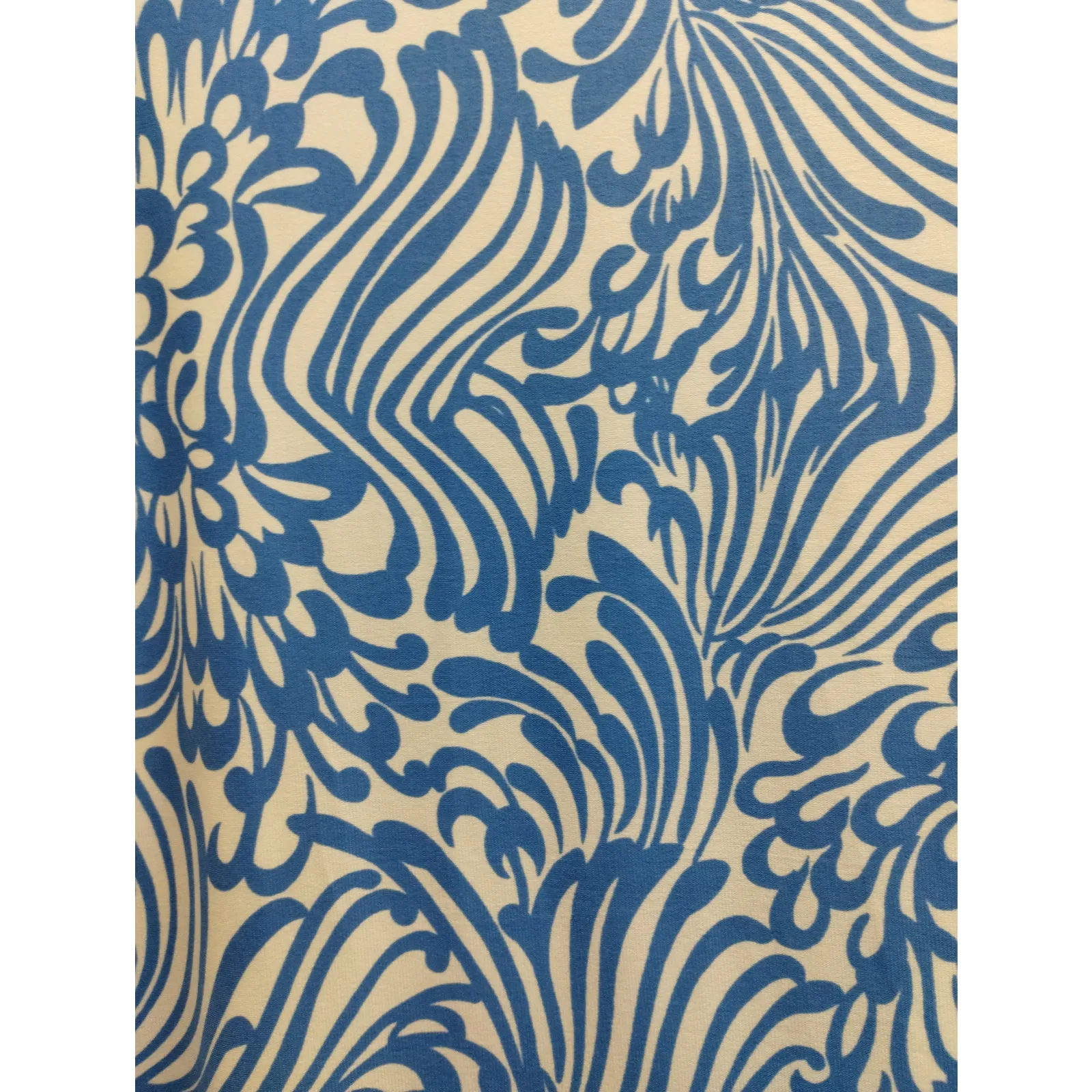 Chico's Size Small (0) Blue & White Lined Swirl Abstract Boat Neck Shift Dress - Image 2