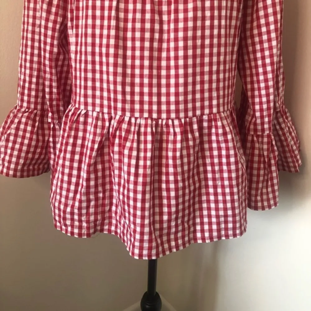 NEW Stevie Hender Gingham Peplum Blouse - Image 4