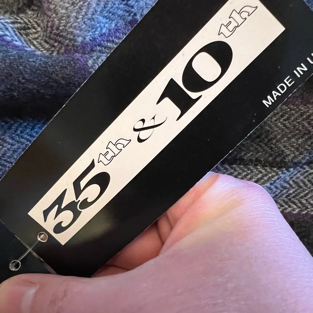 Vintage Kohls 35th & 10th Charcoal Gray Purple Diagonal Short Skirt Lined Sz 11 - Image 4