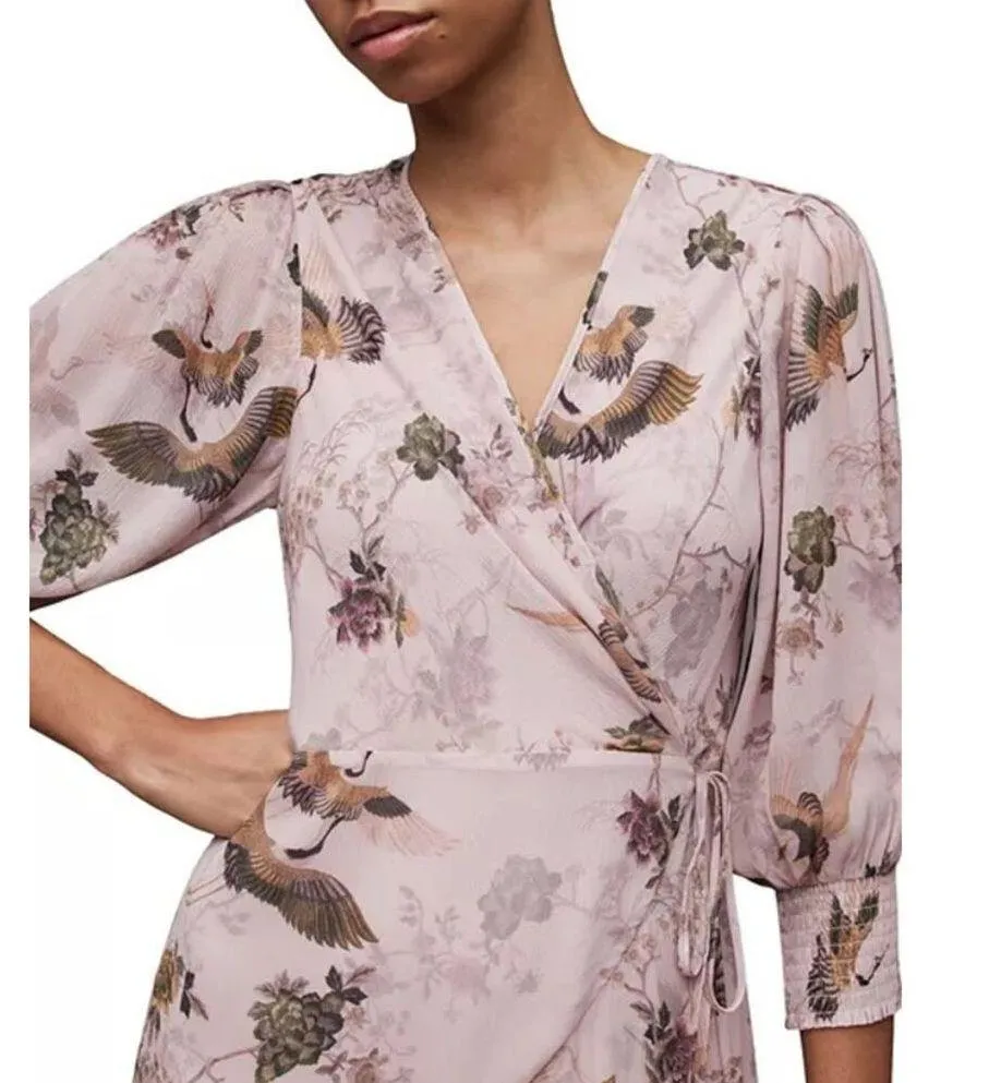 All Saint ARI Peggy Dress in Lightweight Floral print tiered ruffle dress, A32 - Image 3