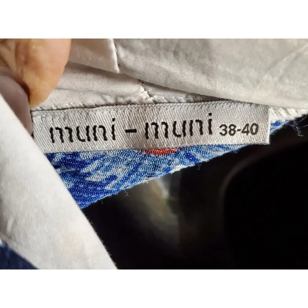 Muni Muni Women's Blue Floral Polyester Long Sleeve Knee Length Hoodie Dress XS Size 40 - Image 9