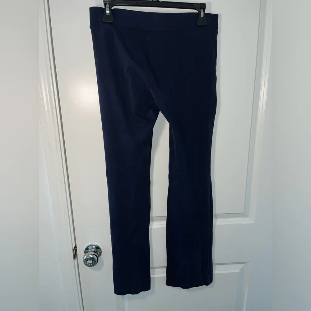 Cabi Dark Navy Blue Stretchy Flare Bell Bottom Yoga Style Leggings Sz Small - Image 3