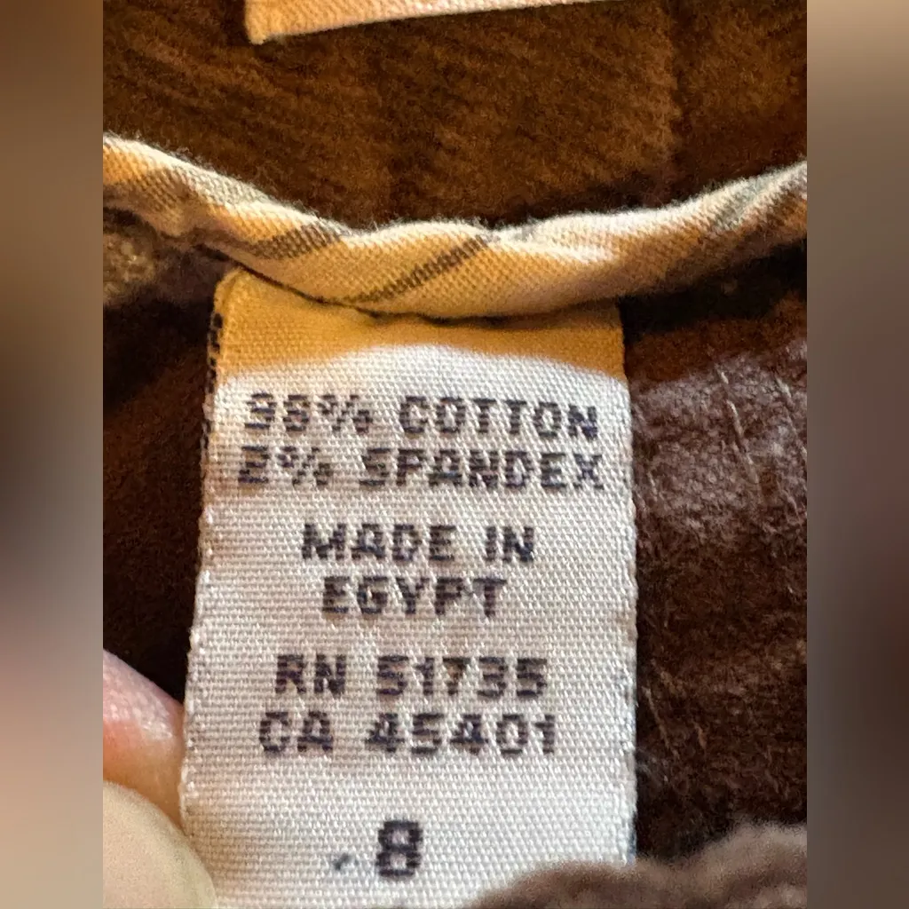 Izod Women's Brown Straight Leg Corduroy Pants Mid-Rise Stretch Casual Classic 8 - Image 6