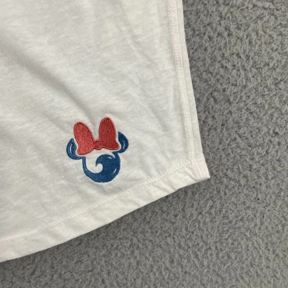 Disney Minnie Mouse Women M It's A Shore Thing  White Pink 3/4‎ Raglan Tee - Image 6