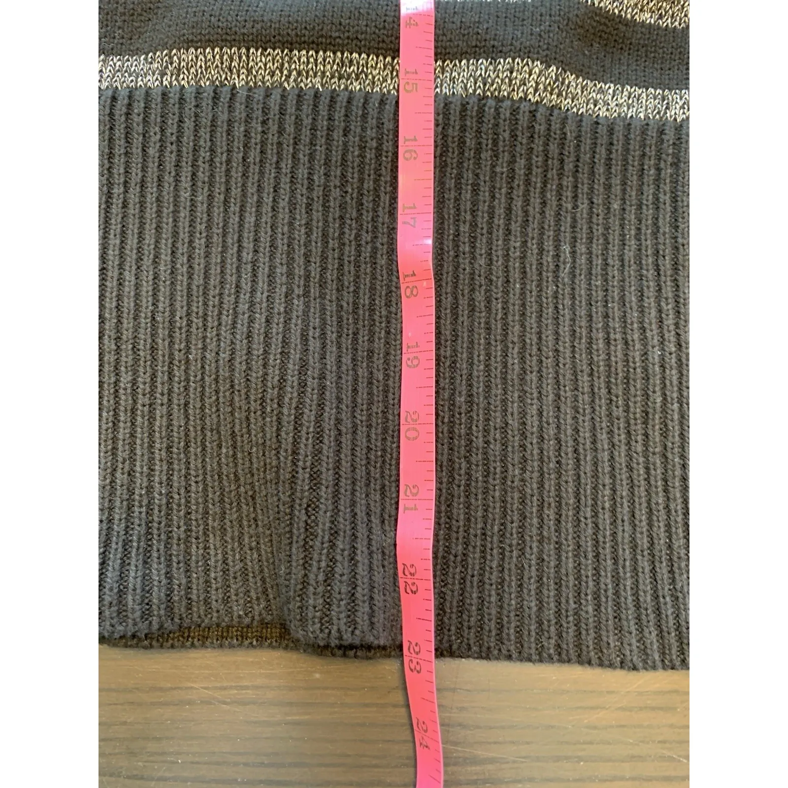 Gap Turtleneck Sweater Womens Small Split-Hem Striped Cotton‎ Oversized Metallic - Image 13