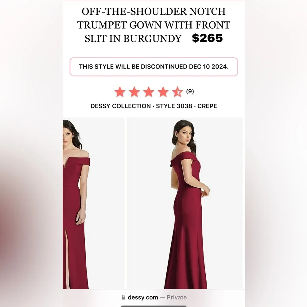 DESSY COLLECTION VIVIAN diamond notched off the shoulder crepe dress ✨ Red Size 0 - Image 13