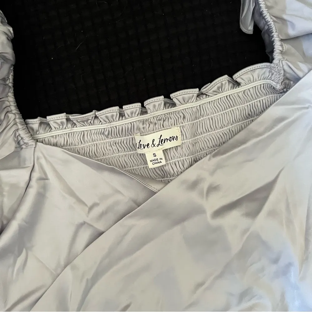 For Love & Lemons Argent Wrap Long Sleeve Top in Silver  Small - Image 4