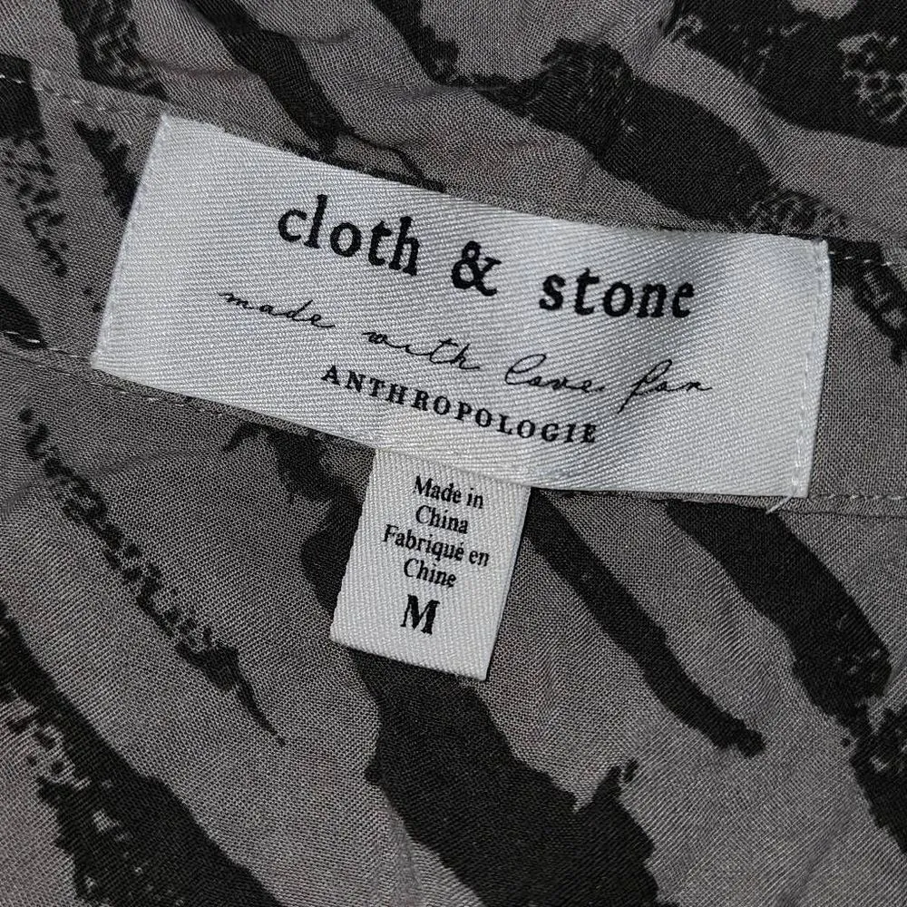 Cloth‎ & Stone Womens Zebra Animal Print Long Sleeve Button Down Shirt Medium - Image 4