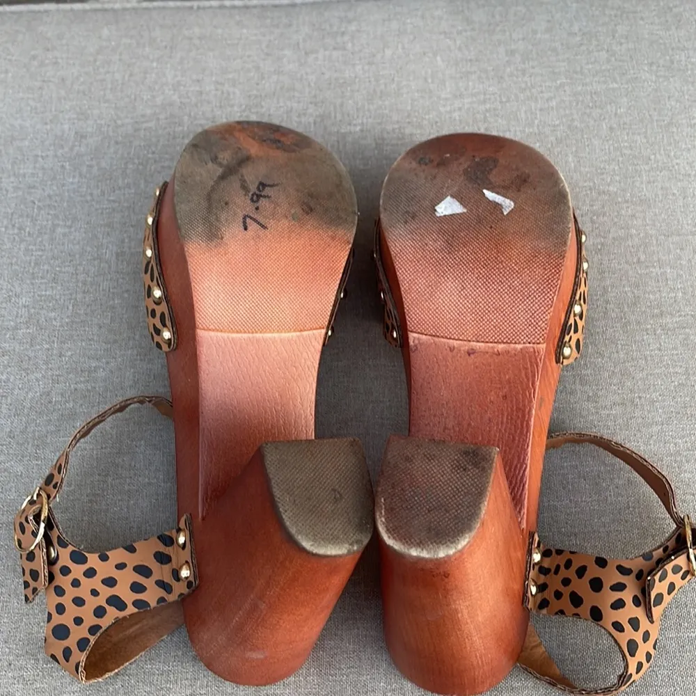 Madden Girl G-Neato animal print wooden block heels open toe size 7.5 - Image 6