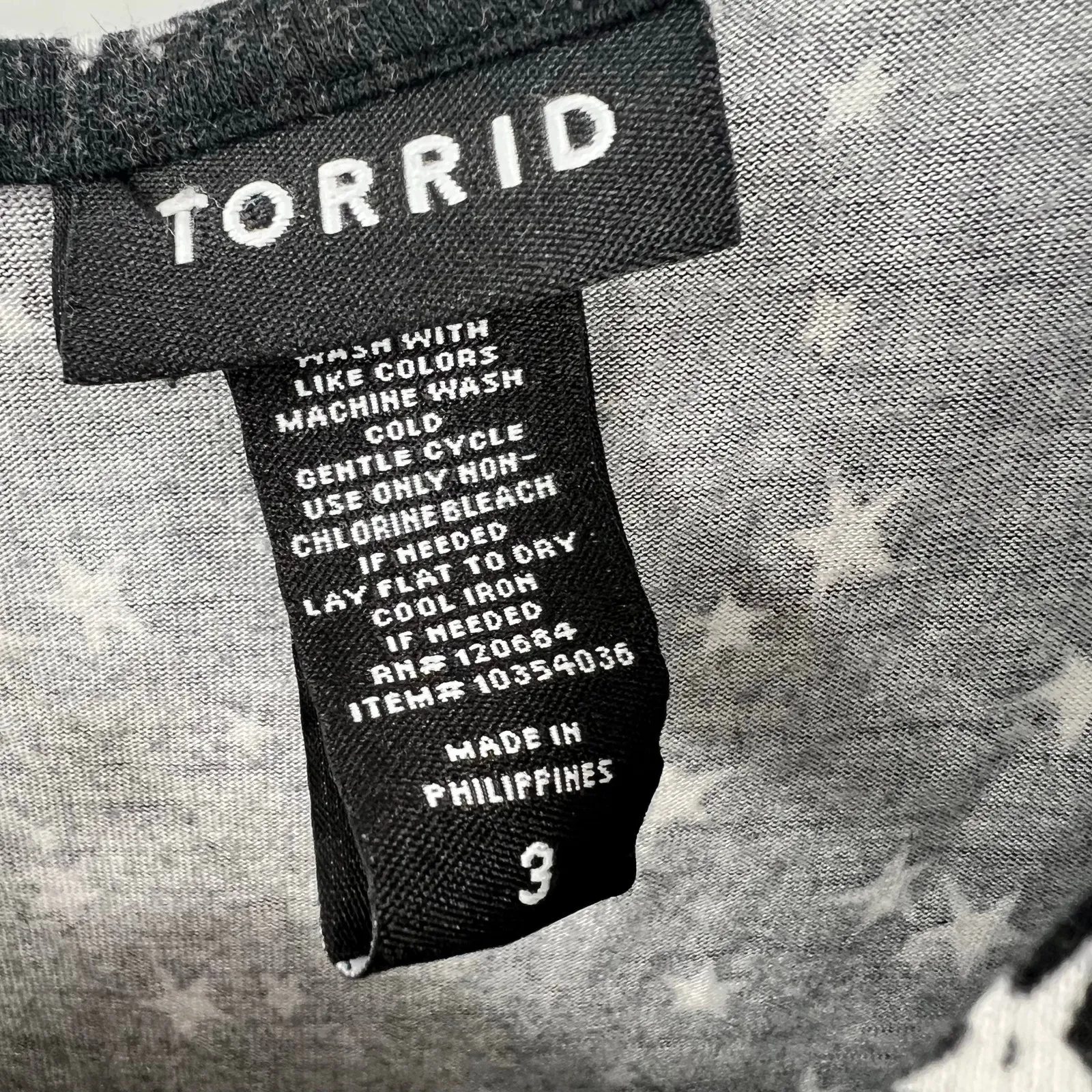 Torrid plus size black all over star print tank top novelty adjustable size 3X - Image 3