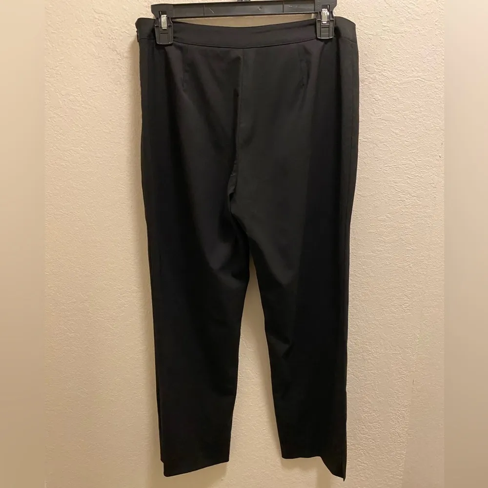 Lafayette 148 New York Black Cropped Ankle Slit Dress Pants Size 2 - Image 7