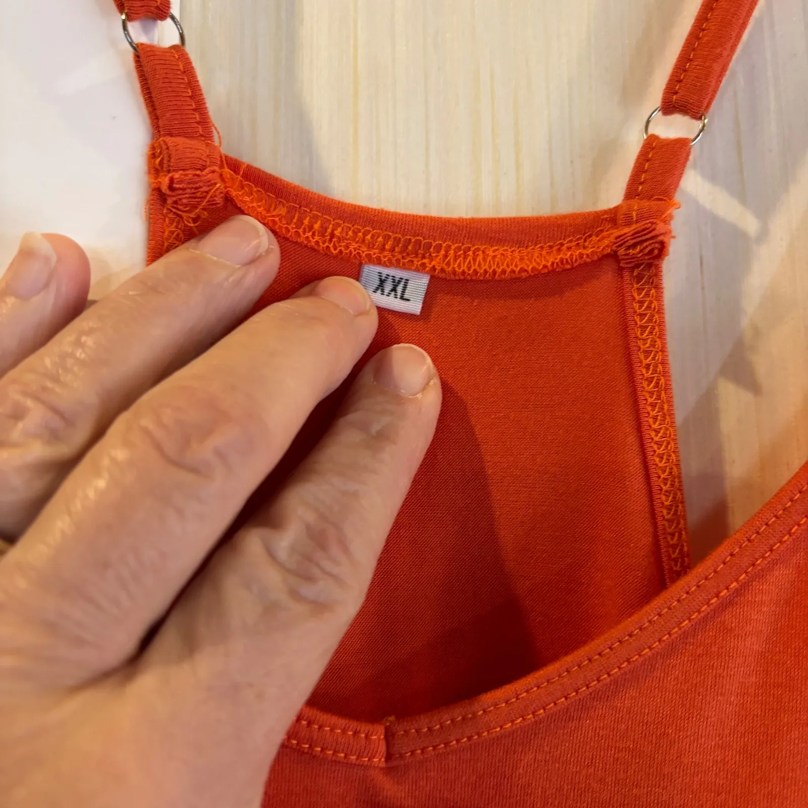 Orange Solid Sleeveless Wide Leg Jumpsuit Romper Pockets Plus Size XXL - Image 3