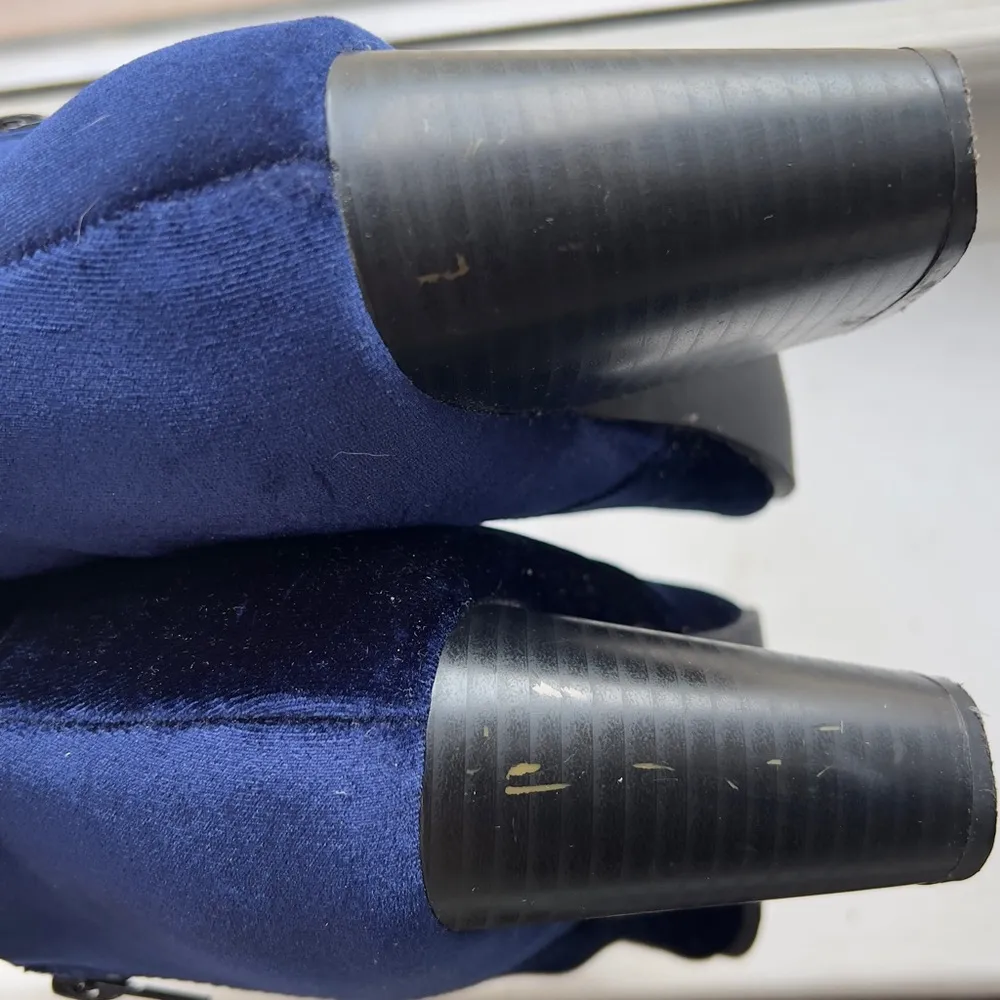 Blue Velvet Booties Size 7 - Image 7