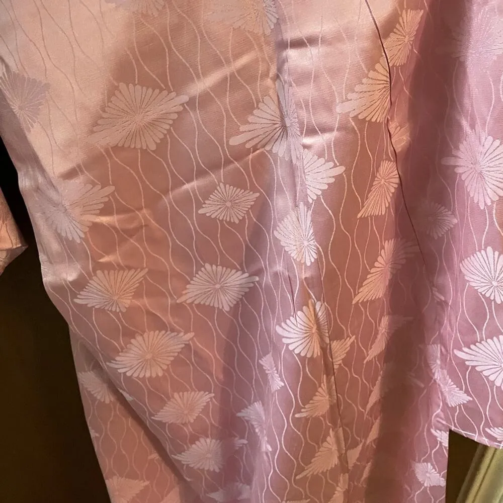 NWT 60s pink silk kimono dress Size M - Image 10