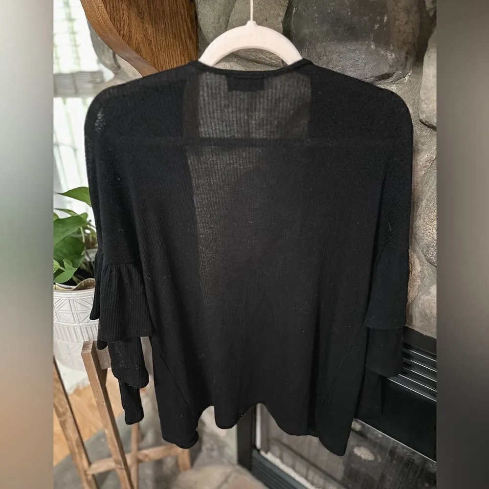 Everly black ruffle cardigan - Image 6