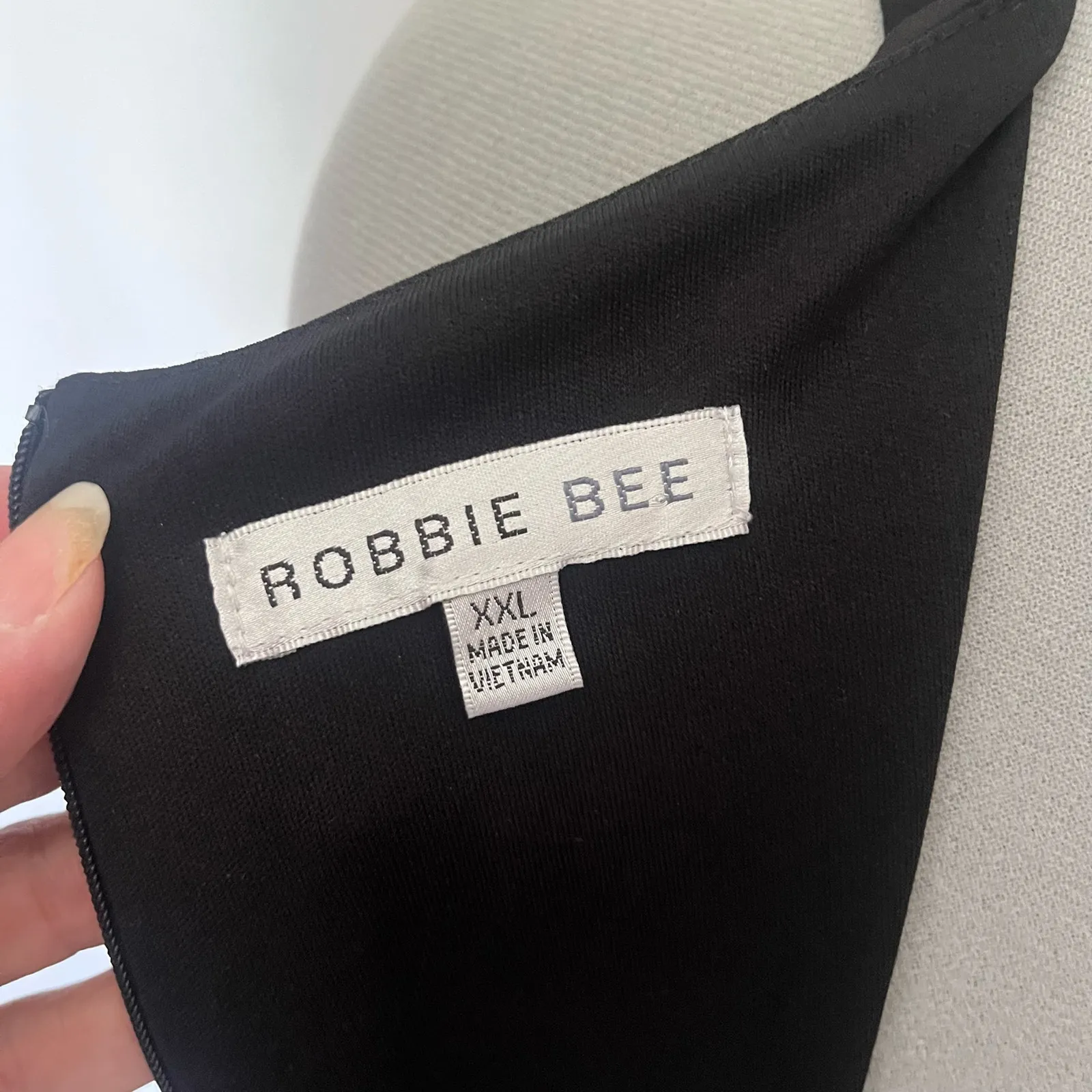 Robbie Bee Maxi Dress Sz XXL Boho Resort Paisley Minimalist Goth Tie Belt Lined - Image 12