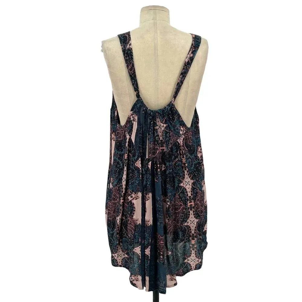 Free People Count Me In Trapeze Tunic Top Black‎ Lace Pink Size Small - Image 8