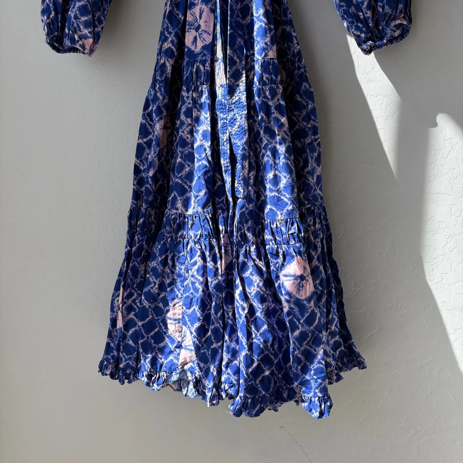 Ulla Johnson Dress Blue Geo Floral Print Bevyn Long Sleeve Midi Dress Size 2 - Image 6