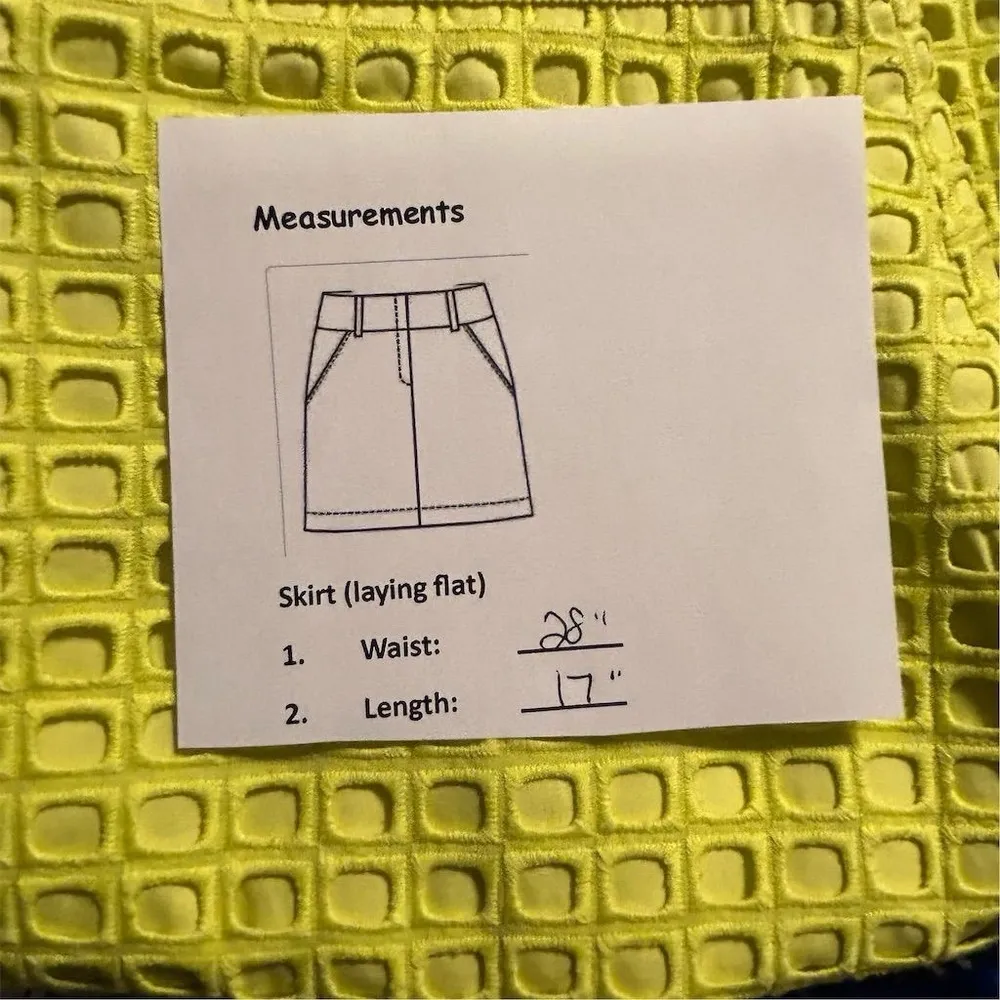 LOFT Petites Women's Size 4 Neon Yellow Eyelet A-Line Short Skirt - Image 8