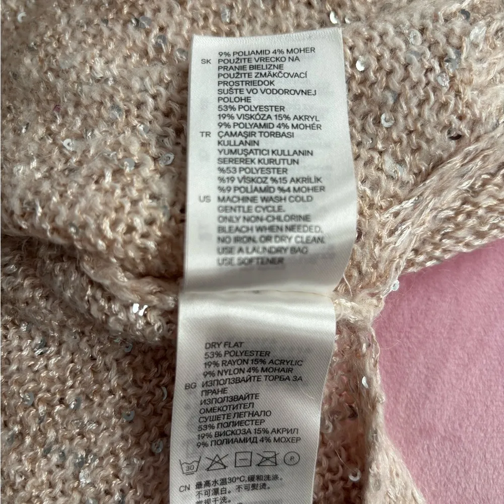 H&M blush colored sequins sweater in Medium - Image 7