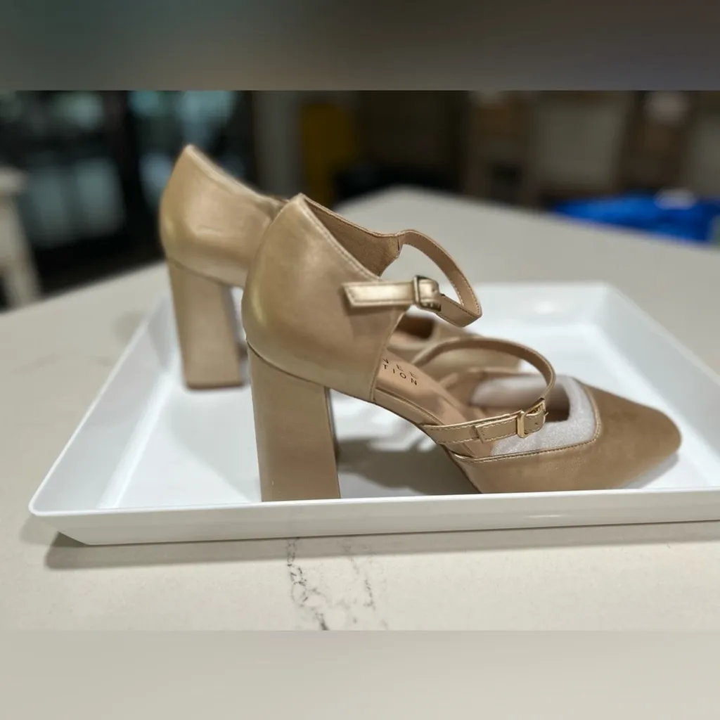 NEW Gold Journee Isadorah Mary Jane Pumps Shoes 8 $100 - Image 10