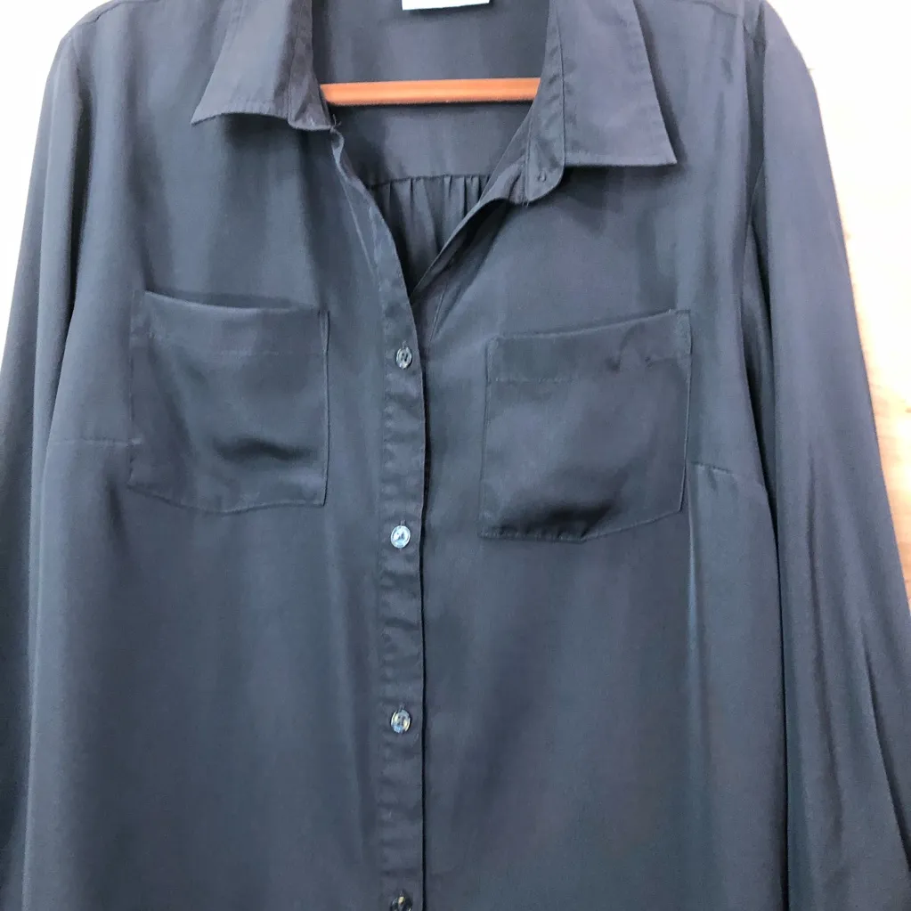 Avenue Size 18/20 Brown Button Down Collared V-neck Super Cute Top Great… - Image 3