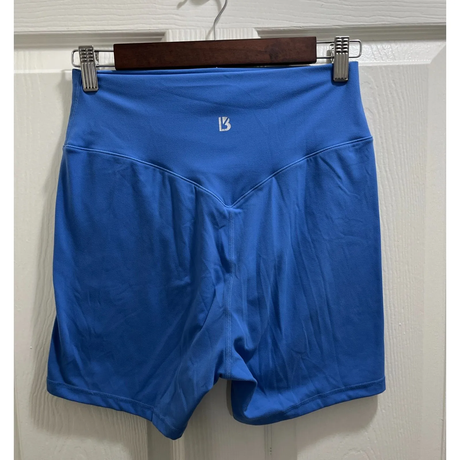 BuffBunny Vibrant Blue Spandex Biker Shorts Size Medium Athletic Workout - Image 2