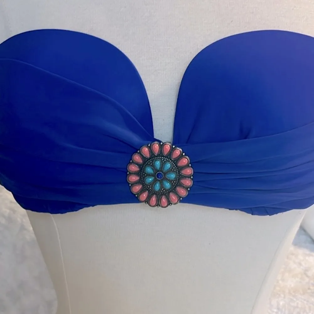 Bikini Swimsuit Top Royal Blue Fits Womens M Size M - Image 2