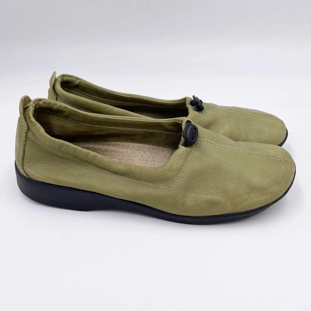 Arcopedico Women's Queen II Slip On Leather Shoes EU Size 41 Olive Green Comfort - Image 2