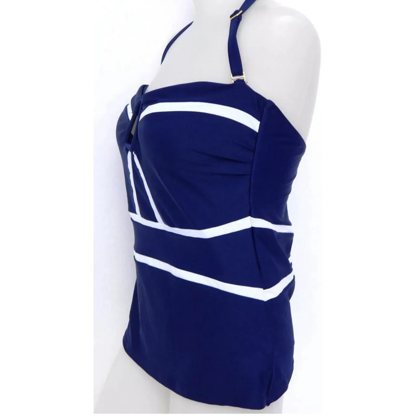 NWT Island Escape Swimsuit Tankini Top Size 6‎ Antigua Bandini Navy Resort Vacay Blue - Image 2