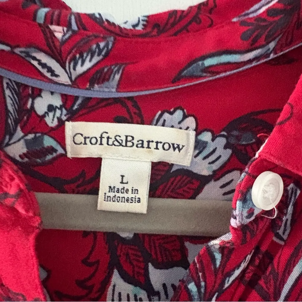 Croft & Barrow Red and Blue Sleeveless V-neck Sundress - Image 3