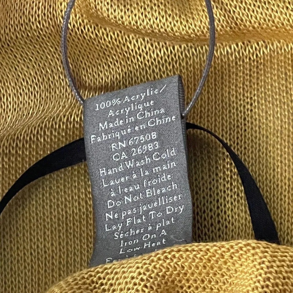 Vince Camuto One Size Cardigan Sweater Open Front Kimono Sleeves Mustard Yellow - Image 8