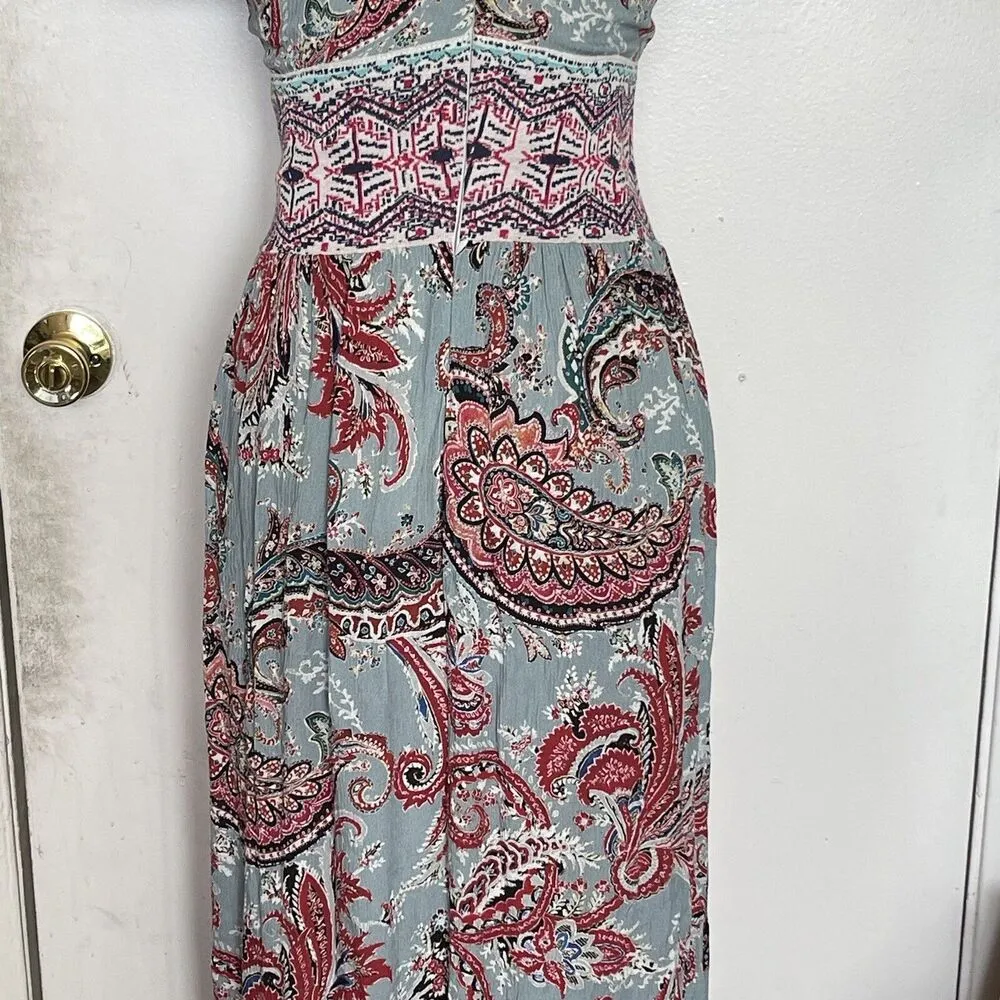Anthropologie Aldo Martins Dress XS Paisley Maxi Festival Boho chic indie Retro - Image 11