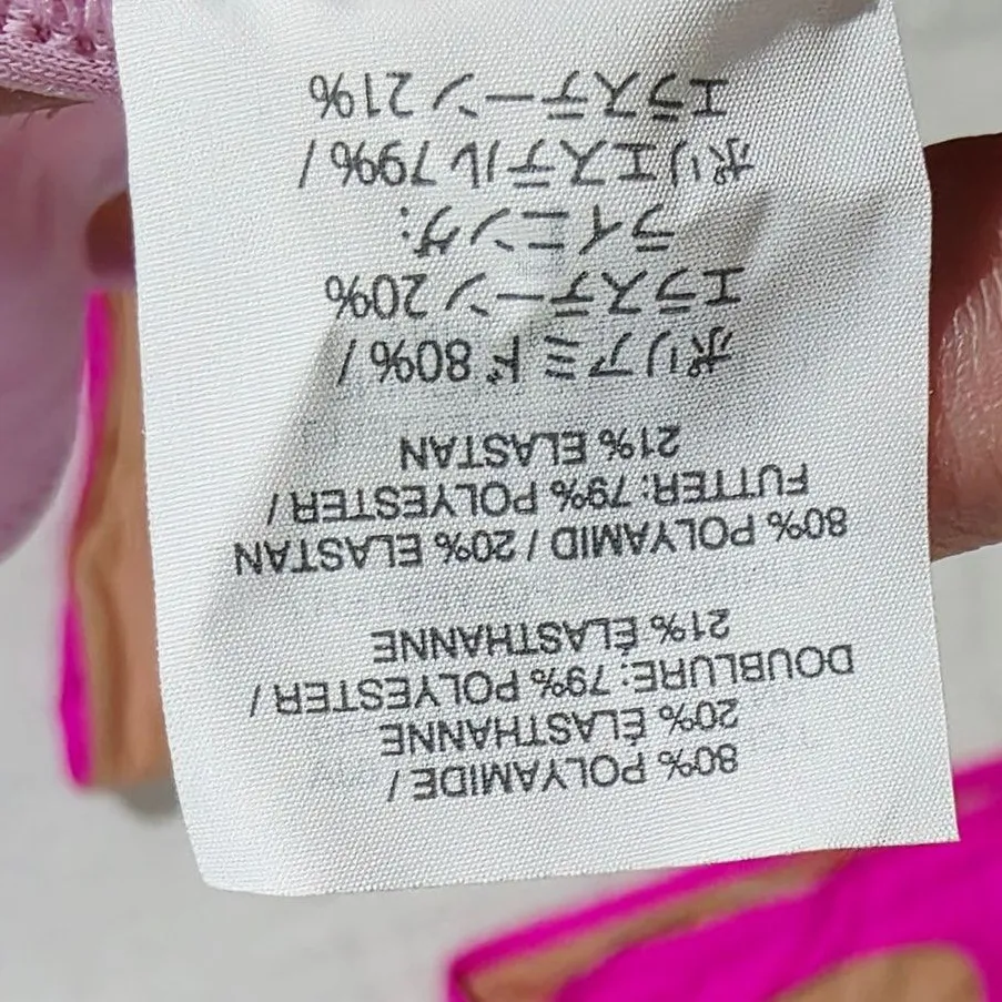 J Crew Scalloped Tie-Front Tie-Shoulder Hallie 3Pc Bikini Lot Pink Size Large - Image 6