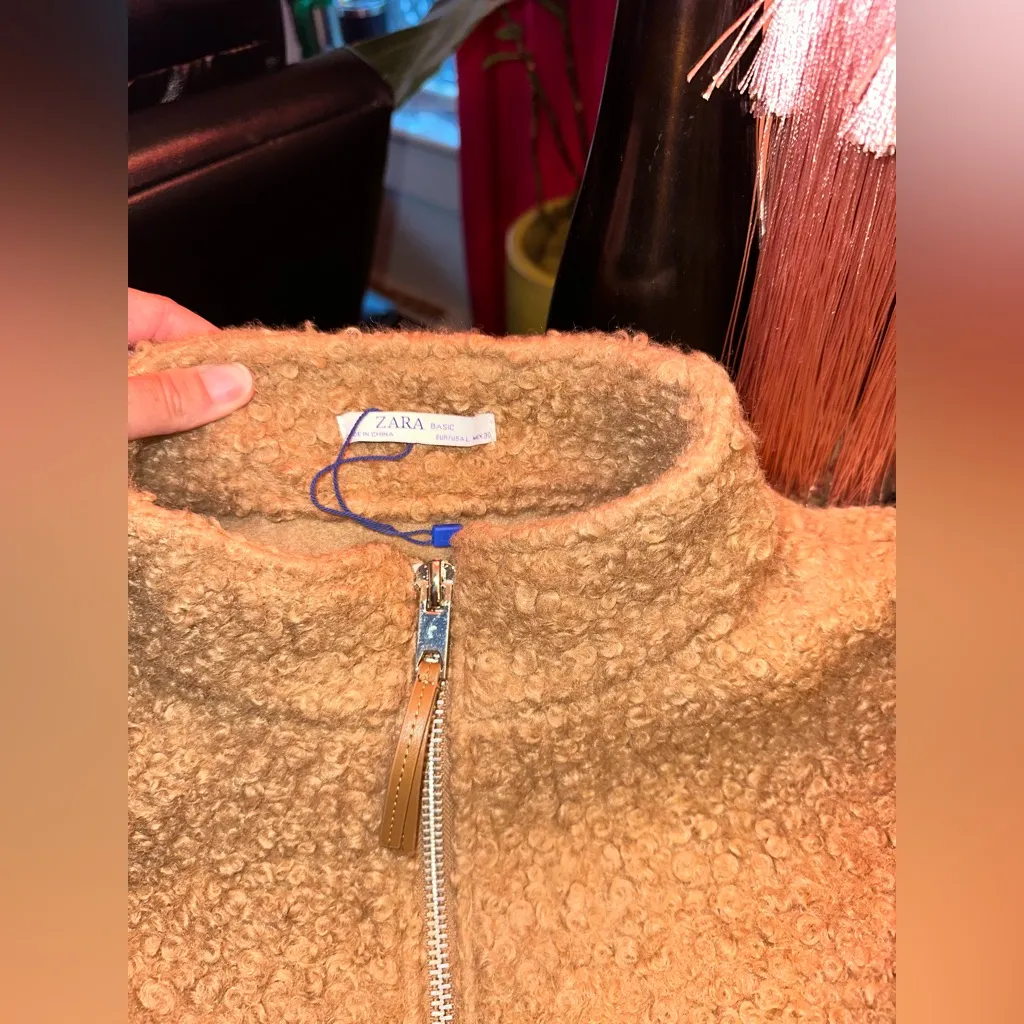 New Zara Half Zip Teddy Pullover - Image 4