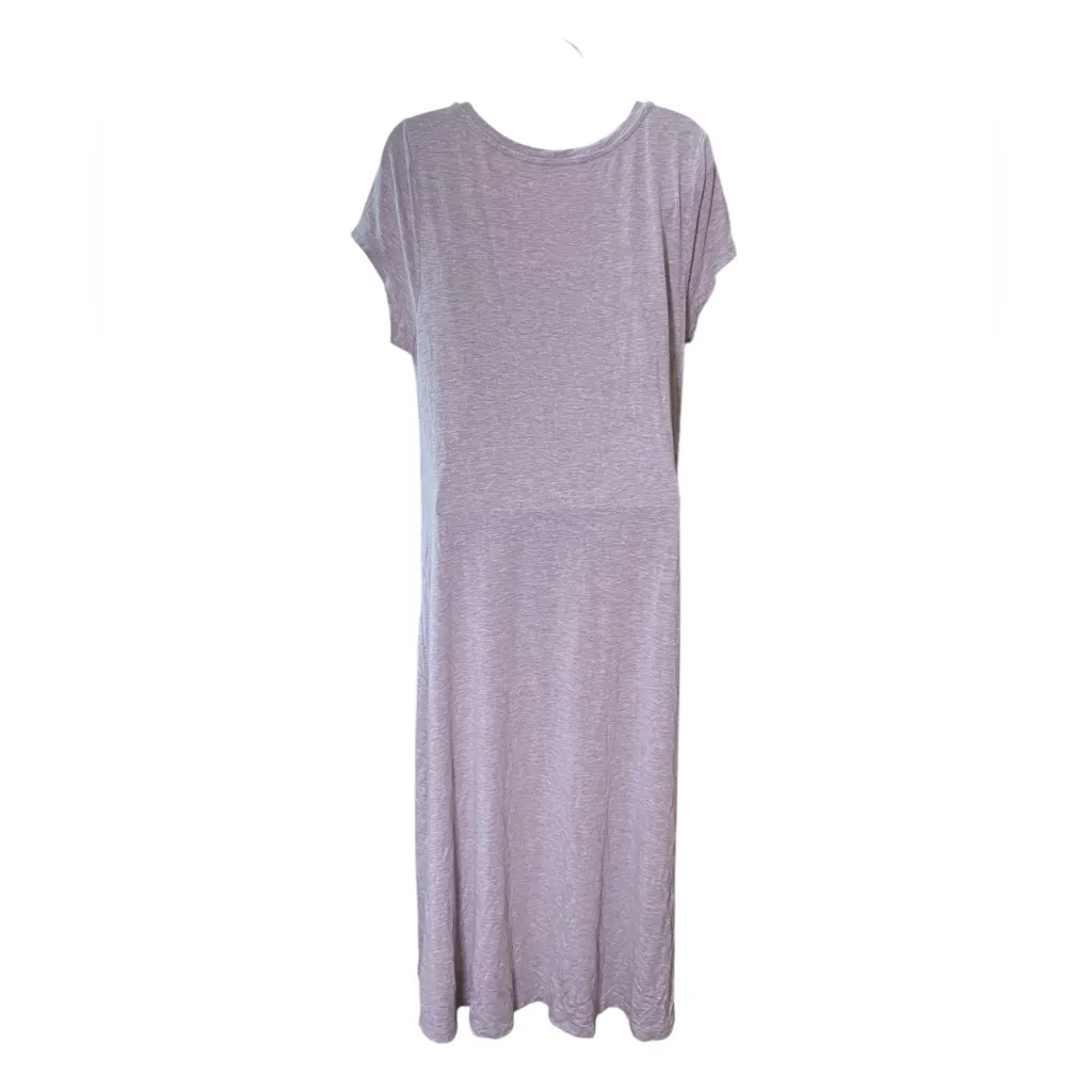 H by Halston Hi-Low Midi T-Shirt Dress Gray Heather MP - Image 5