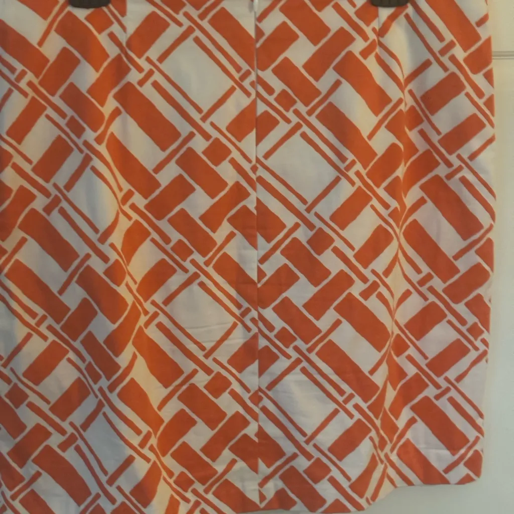 Melly M Women’s orange And White Geoprint Pencil Skirt,‎ Size 10 - Image 3