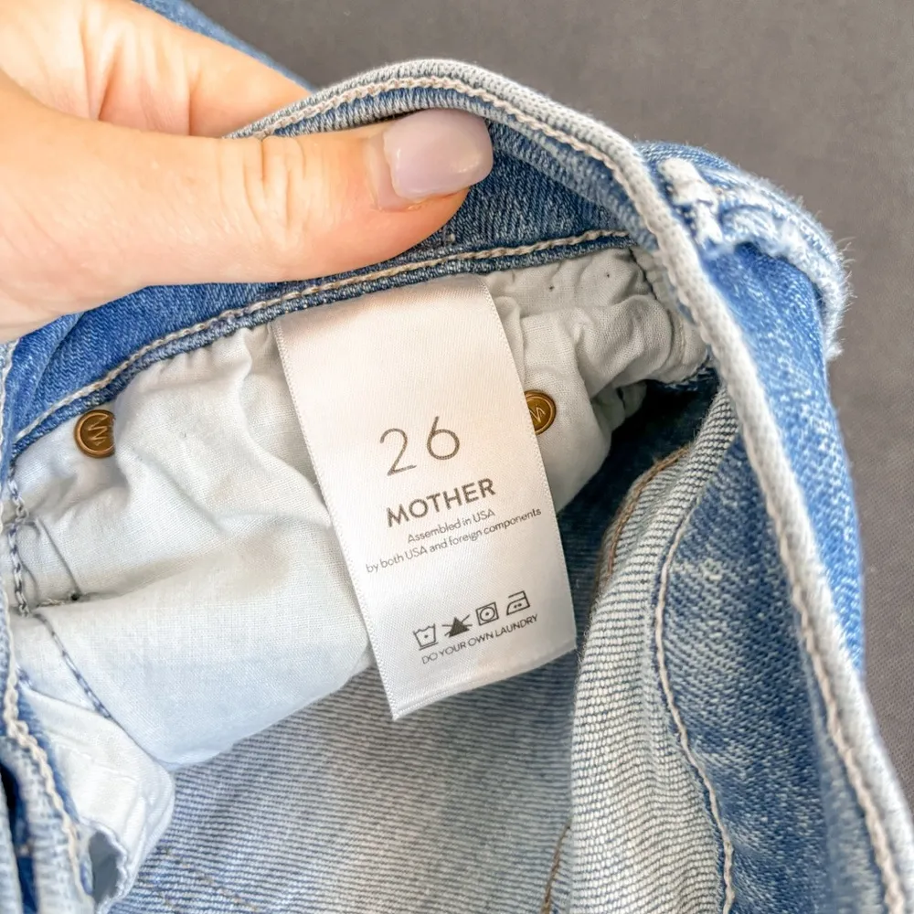 Mother Mid Rise Dazzler Ankle Fray Jeans Dropping In Size 26 - Image 8