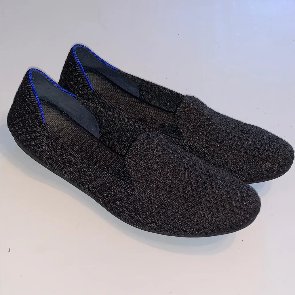 Rothy’s Black Honeycomb Knit Slip On Washable Loafer Flats 7.5 - Image 10