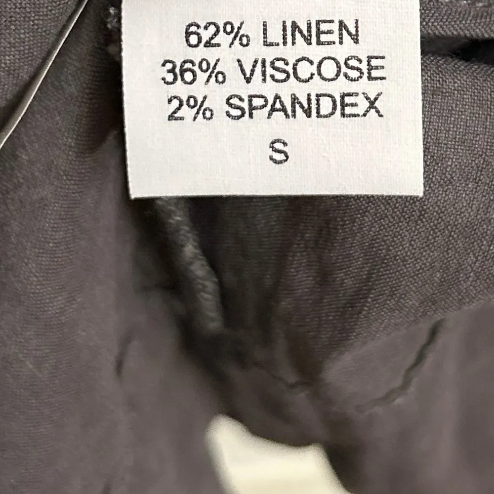 Eileen Fisher Grey Taupe Tie Waist Zip Button Knee Length Pencil Skirt Small - Image 8