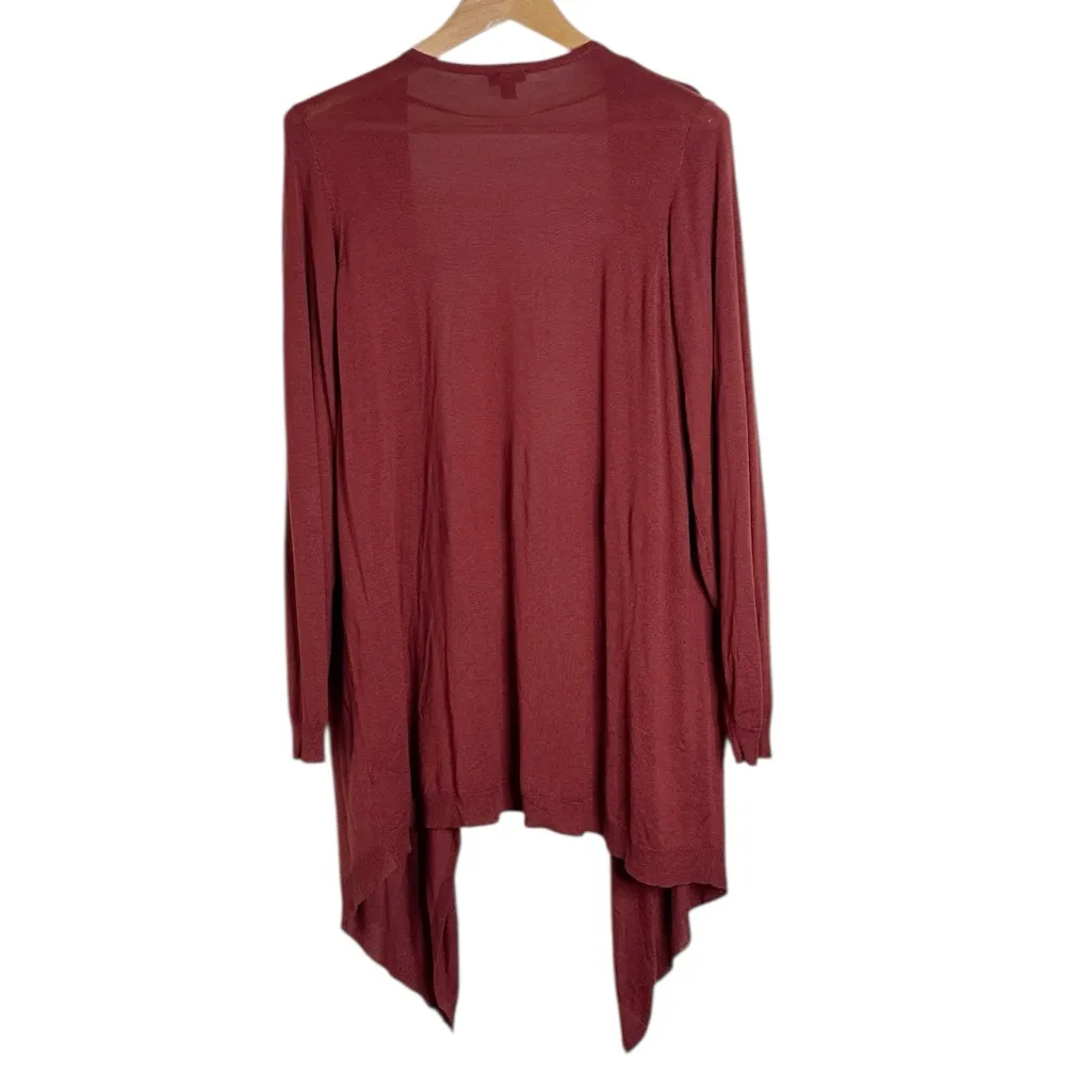 Torrid Open V-neck Sienna Brown Super Soft Hi-lo Long Sleeve Cardigan size 3X - Image 2