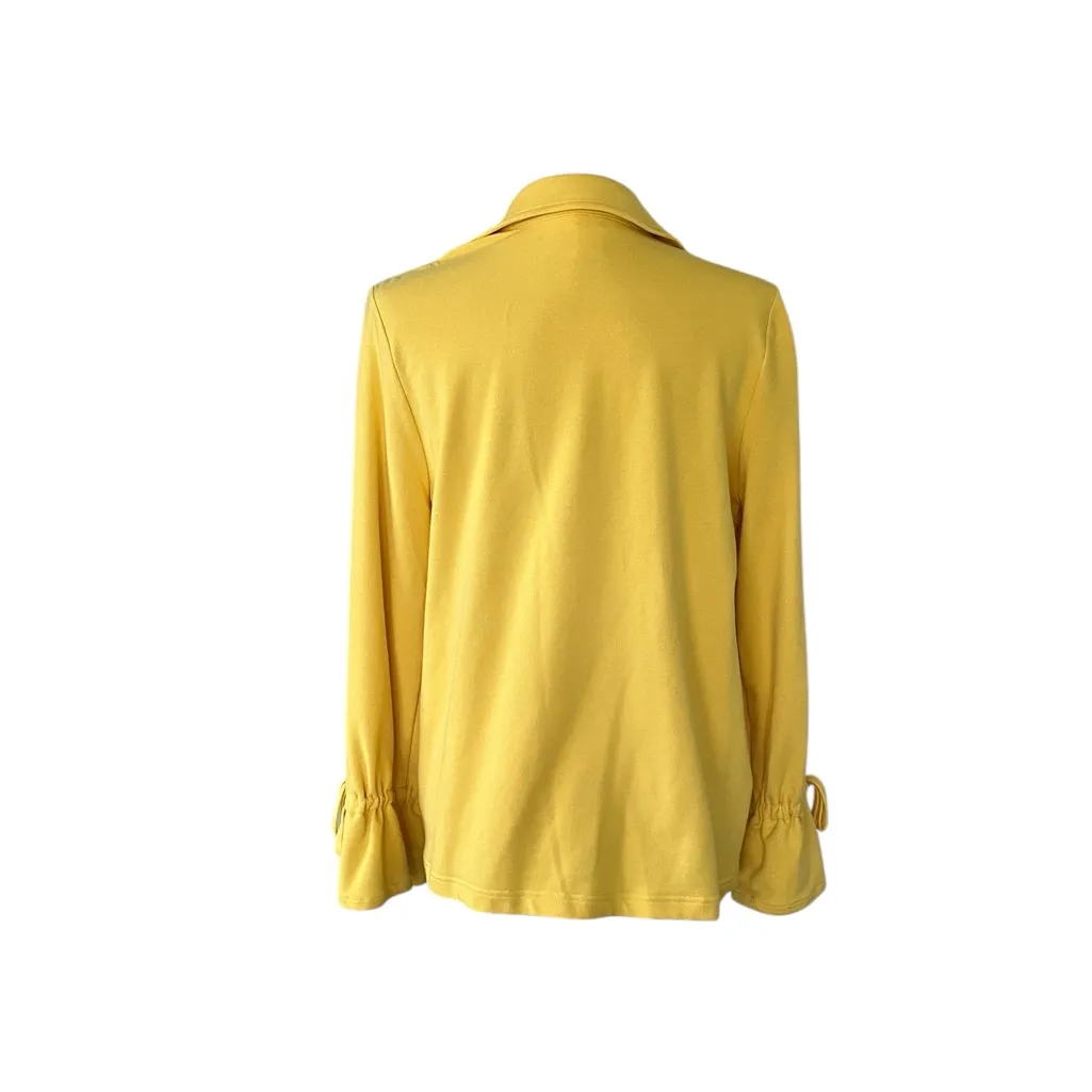 Skye's the Limit Sunny Yellow Open Front Cardigan Jacket Size M - Image 4