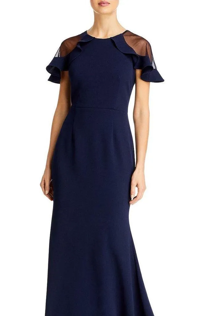 Eliza J. Mush Flutter Sleeve Maxi Dress in Navy, Size 6, NEW - Image 6