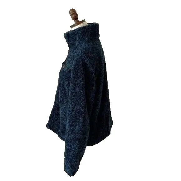 Pendelton Plaid Sherpa Jacket Blue w Green Accents‎ Size Medium Insulated Teddy - Image 4