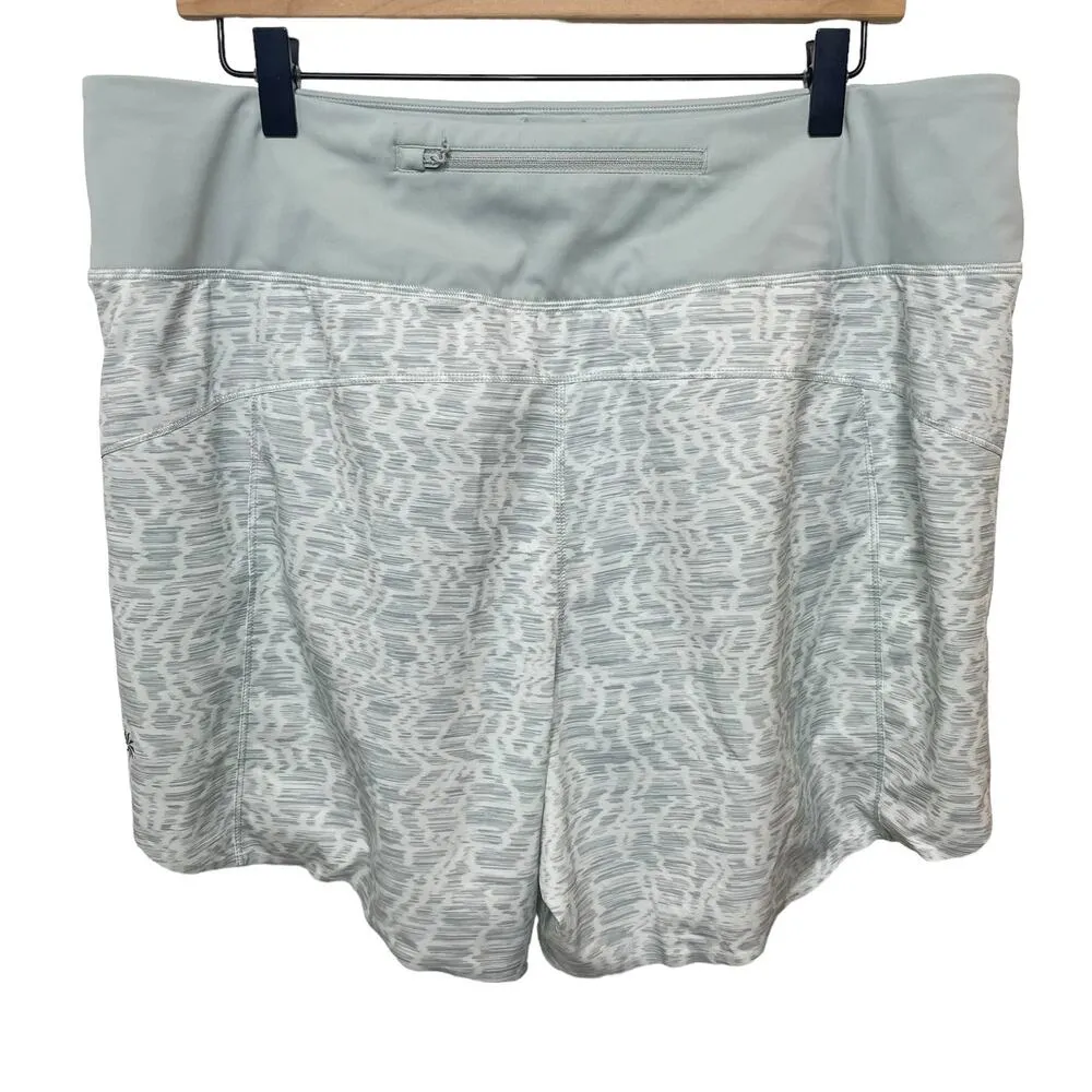 NEW Athleta Printed Run With It 4.5” Short Verve Horizon Gray White Womens 1X - Image 4