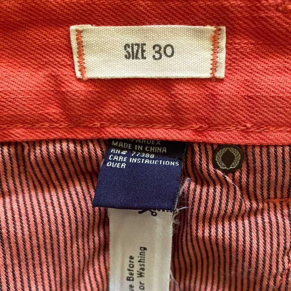 Madewell Women’s Cuffed Denim Jean Shorts Orange Coral Size 30 - Image 3