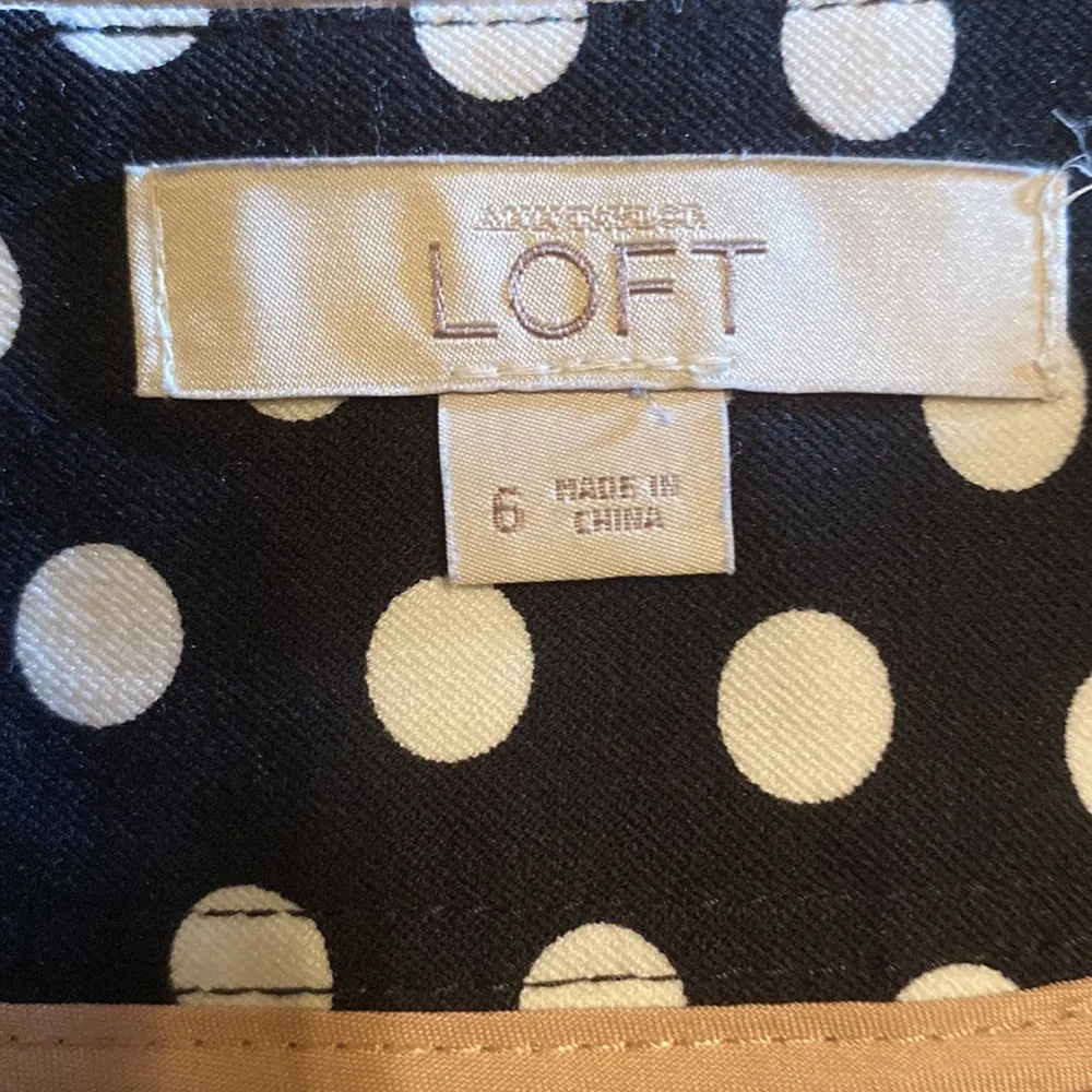 Black Polka Dot Pencil Skirt Size 6 - Image 2