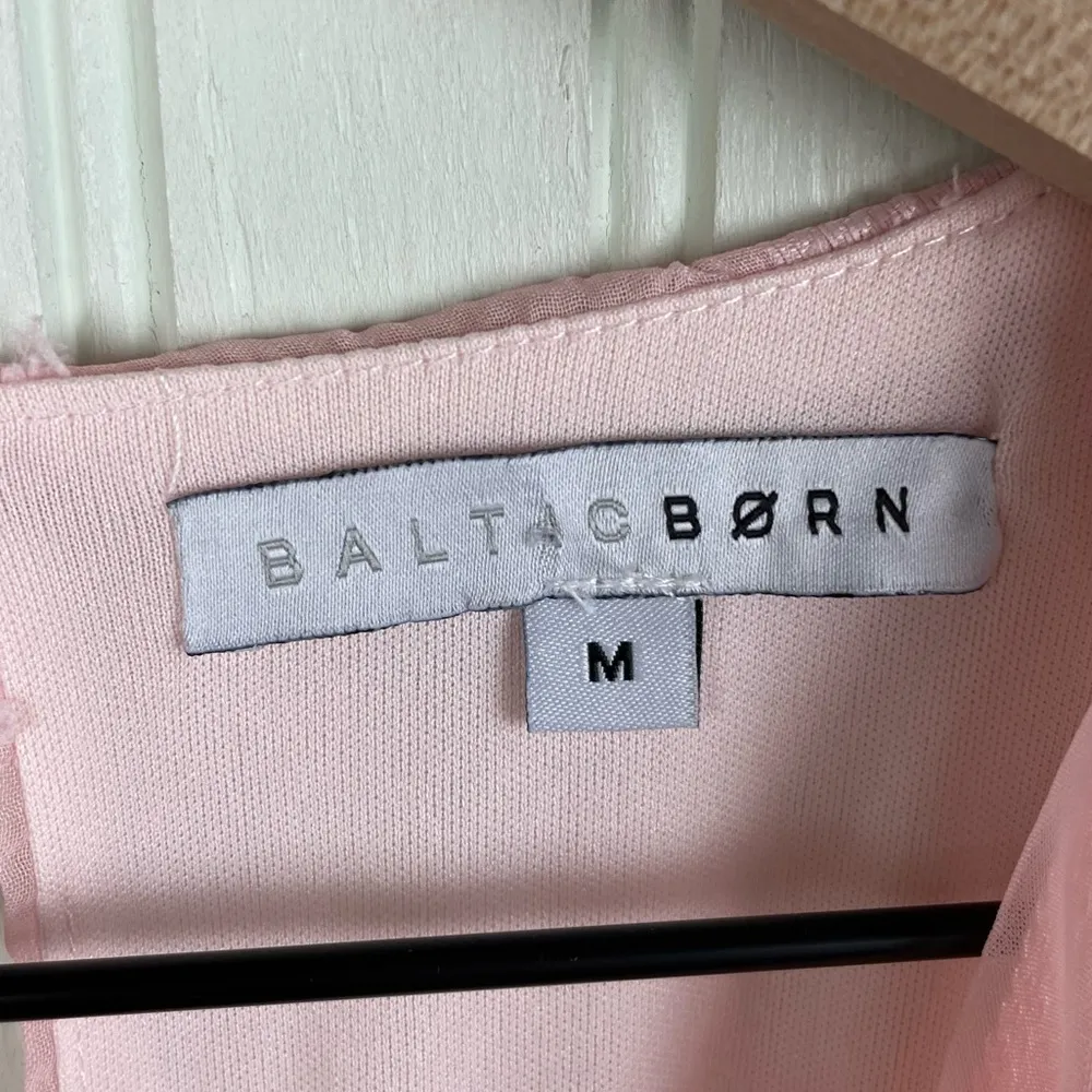 Baltic Born June Smocked Midi Dress Womens Size Medium Light Pink Chiffon Floral - Image 5